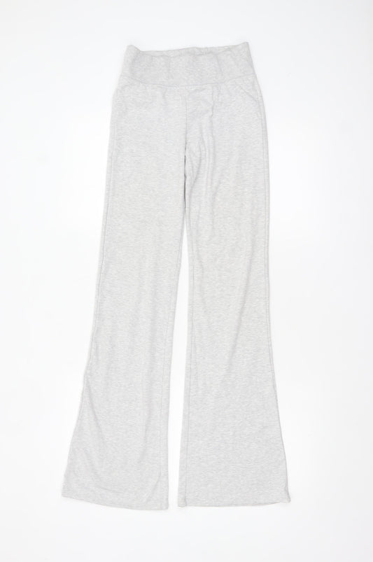 Bershka Womens Grey Flared Jersey Sweatpants Size 12
