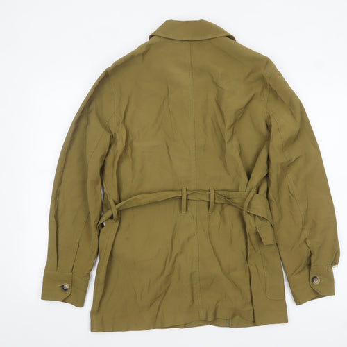 Warehouse Women's Green Military Belted Jacket Size 14