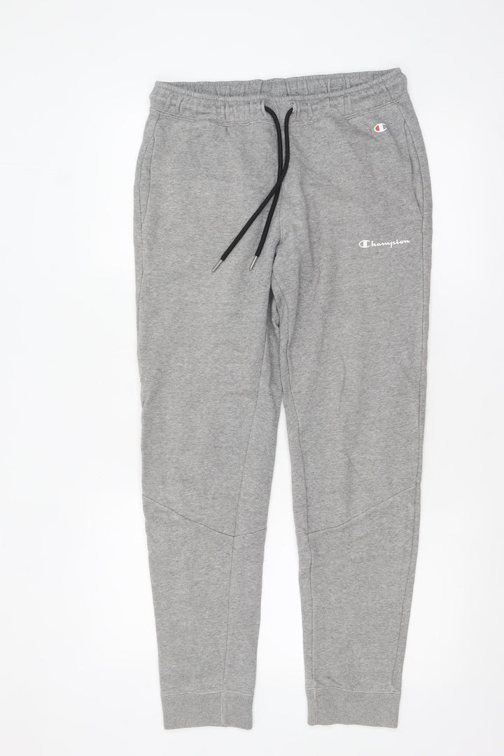 Champion Men's Grey Small Jogger Trousers with Drawstring Waist