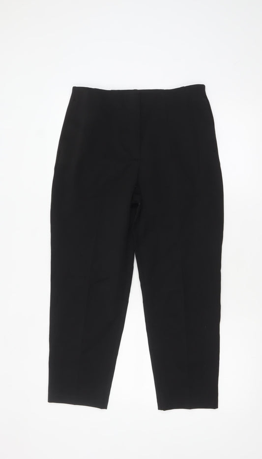 Marks and Spencer Women Black Size 10 Regular Length Trousers