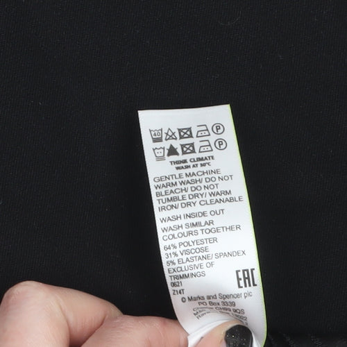 Marks and Spencer Women Black Size 10 Regular Length Trousers