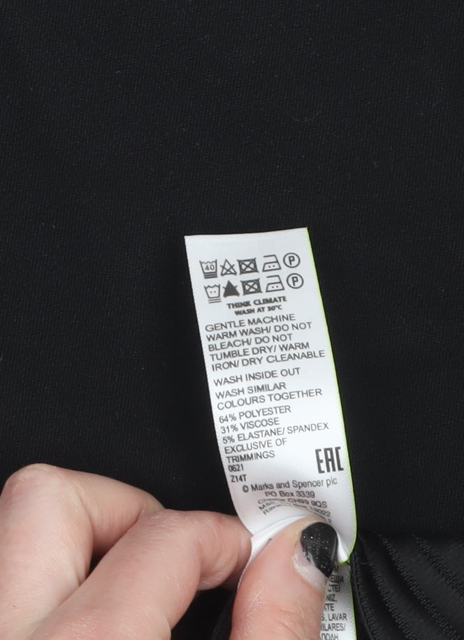 Marks and Spencer Women Black Size 10 Regular Length Trousers