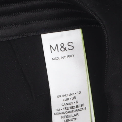 Marks and Spencer Women Black Size 10 Regular Length Trousers