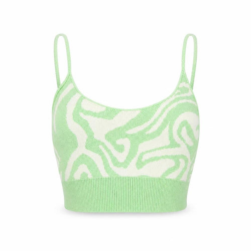 Motel Women’s Green Knit Camisole Tank Top XS Retro Style
