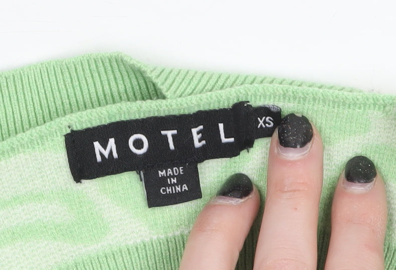 Motel Women’s Green Knit Camisole Tank Top XS Retro Style