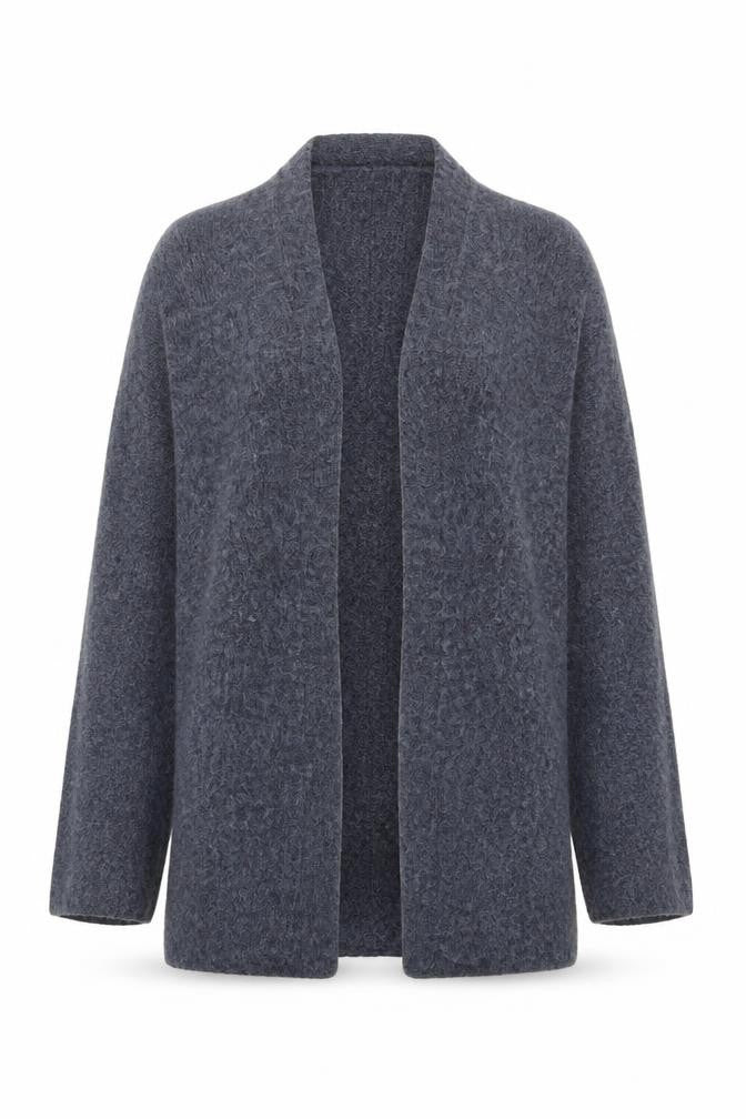 Fat Face Women’s Grey Chunky Knit Open Cardigan Size L