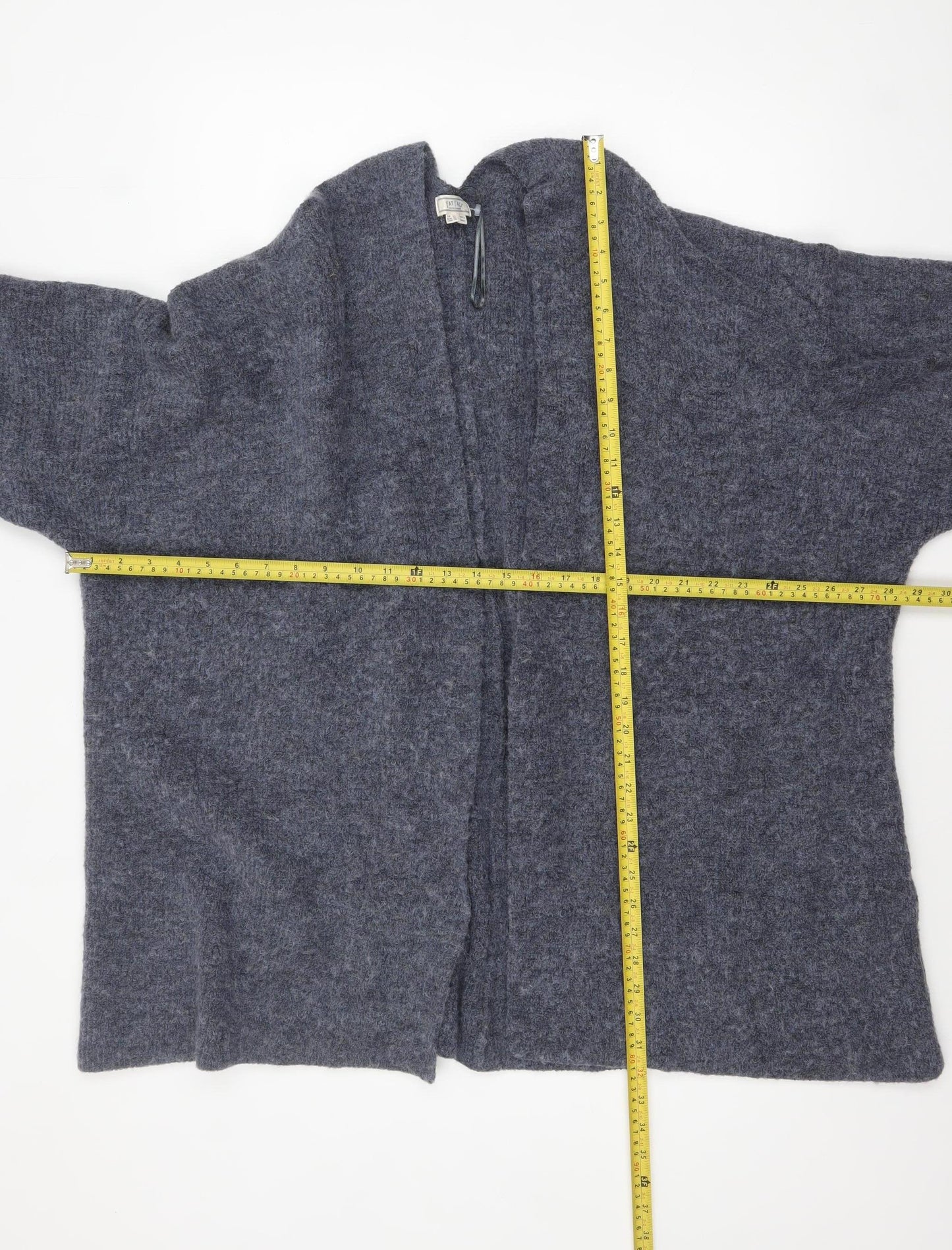 Fat Face Women’s Grey Chunky Knit Open Cardigan Size L