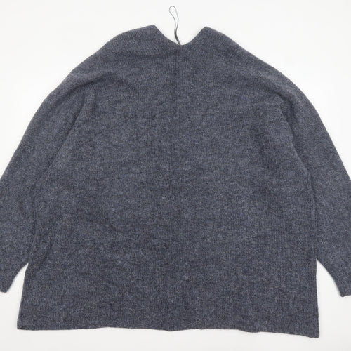 Fat Face Women’s Grey Chunky Knit Open Cardigan Size L