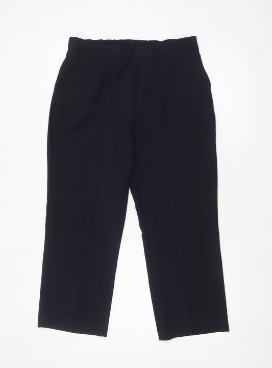 Bonmarché Women’s Black Size 12 Straight Leg Elastic Waist Trousers
