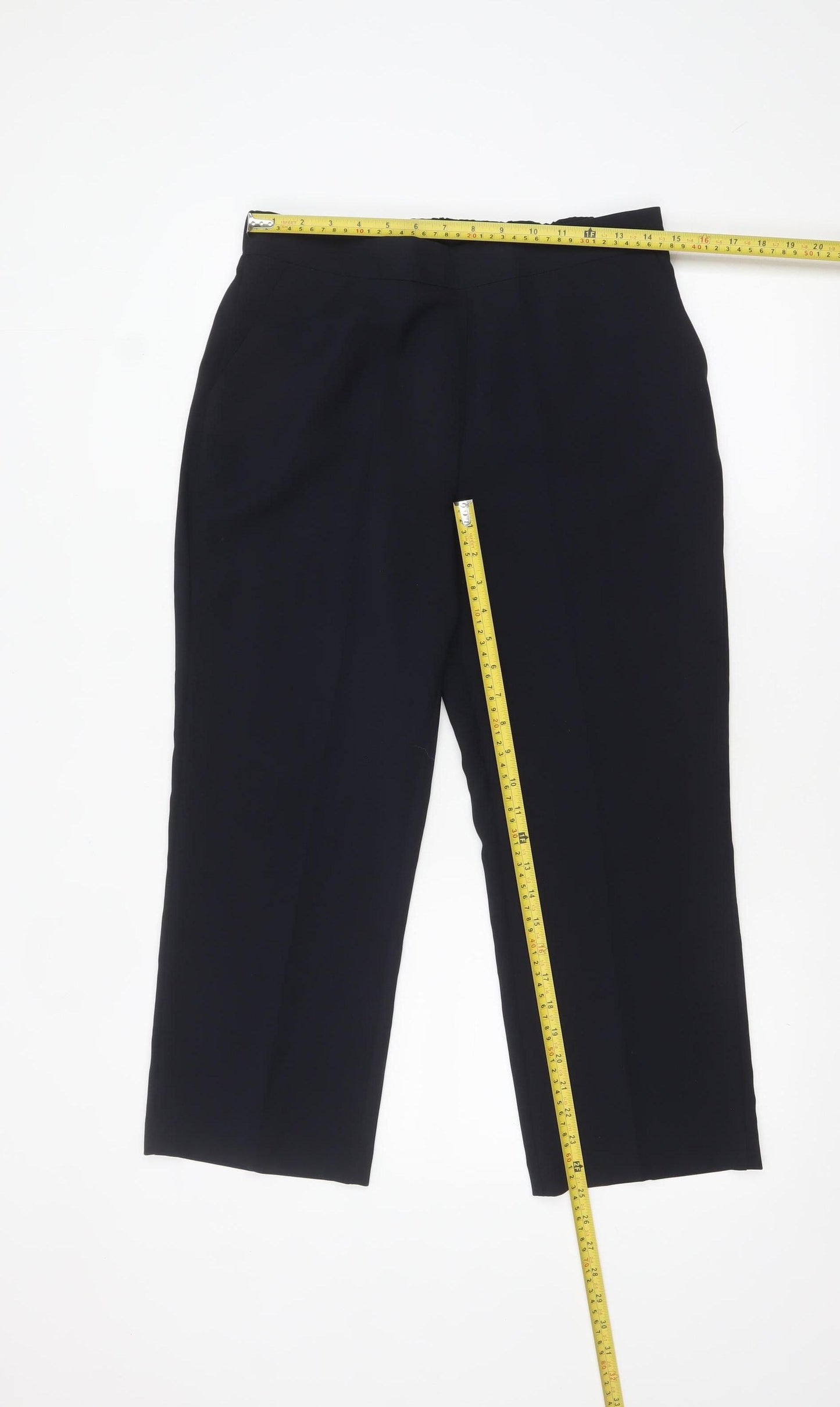 Bonmarché Women’s Black Size 12 Straight Leg Elastic Waist Trousers