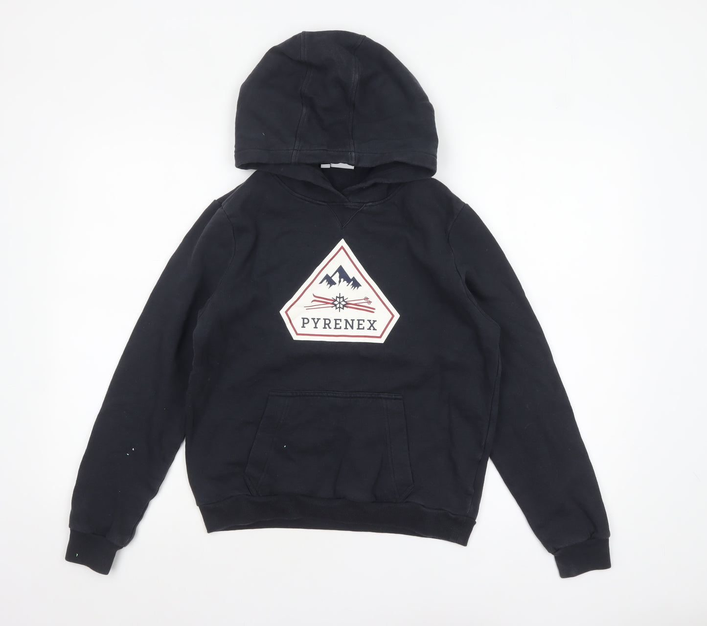 Pyrenex Boys Black 14 Years Pullover Hoodie 100% Cotton Graphic Print