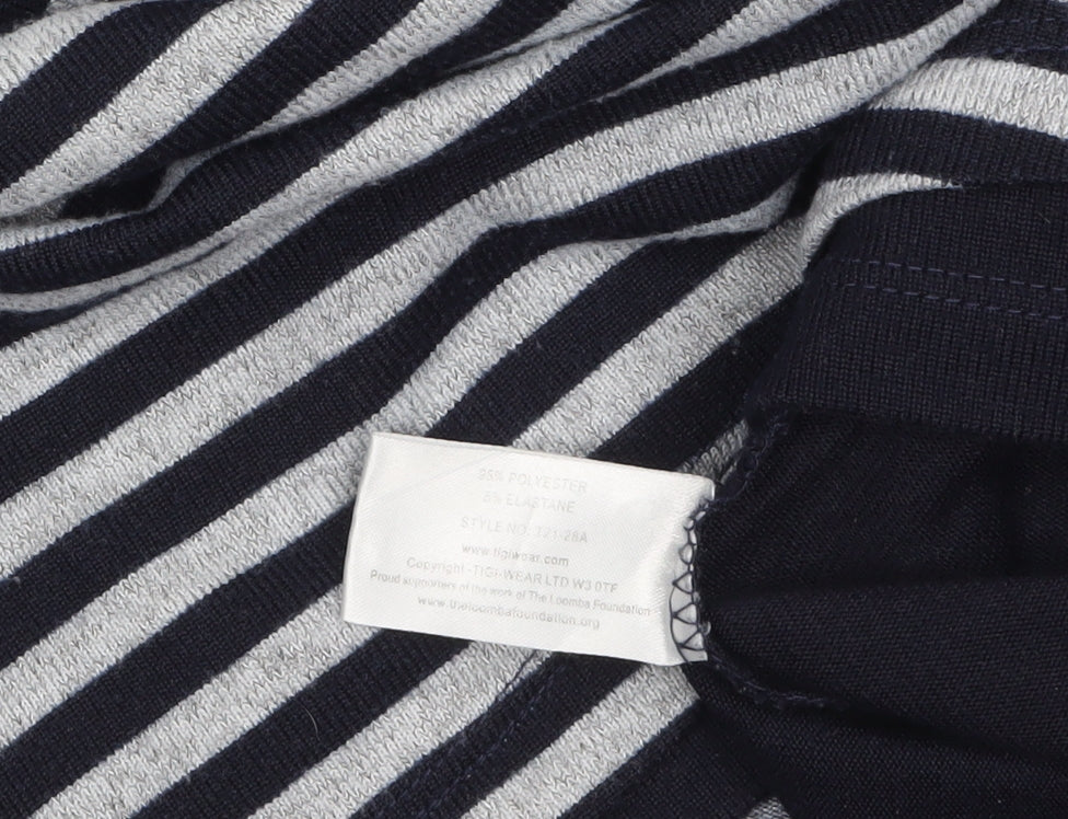 TIGI Womens Blue Striped 3/4 Sleeve Jersey Top Size 14/16