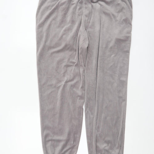 JYI London Womens Grey Velour Pearl Jogger Trousers 3XL
