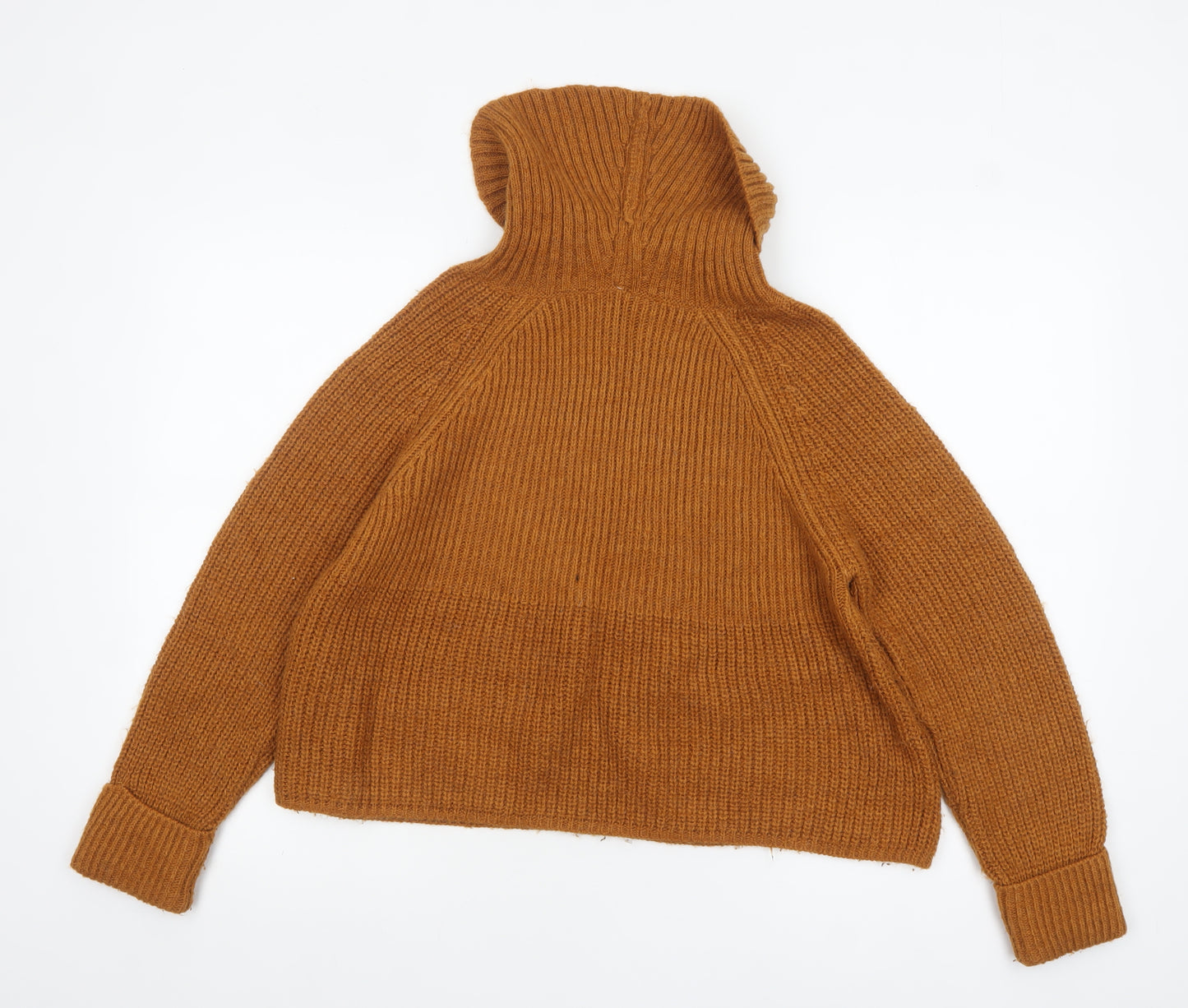 Marks and Spencer Women Brown Roll Neck Chunky Knit Jumper Size 14