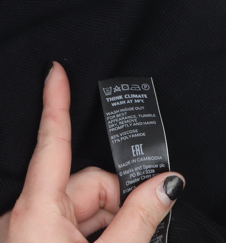 Marks and Spencer Women’s Black Long Sleeve Knit Cardigan L