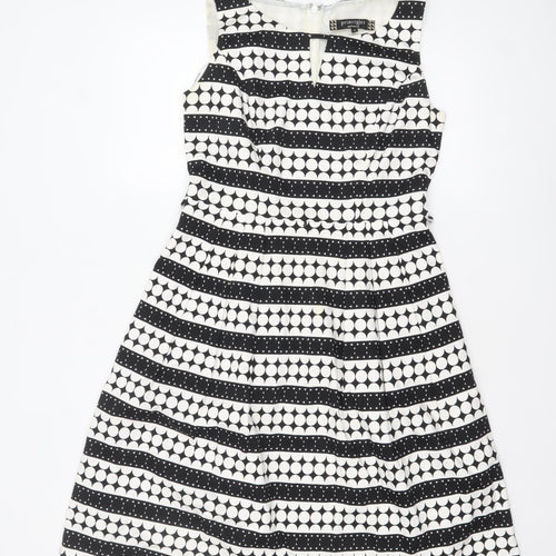 Principles by Ben de Lisi Women's Black Polka Dot A-Line Dress Size 12