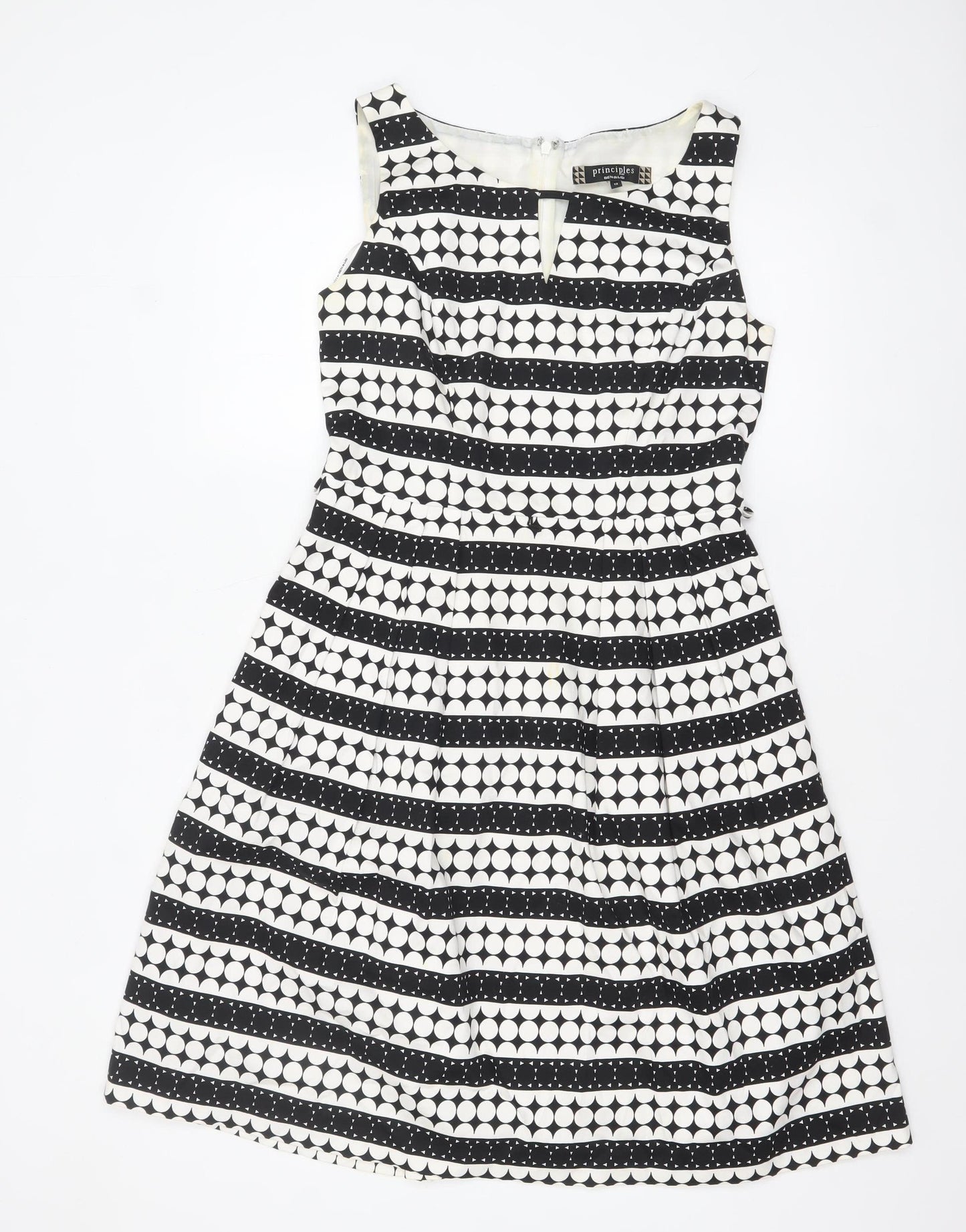 Principles by Ben de Lisi Women's Black Polka Dot A-Line Dress Size 12