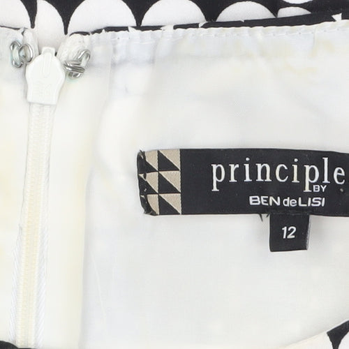 Principles by Ben de Lisi Women's Black Polka Dot A-Line Dress Size 12