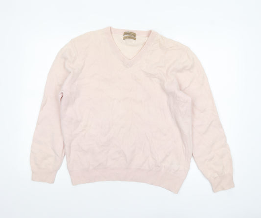 Marks and Spencer Women’s Pink Cashmere V-Neck Jumper L