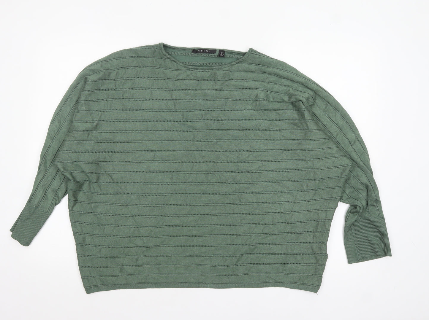 Cyrus Women Green 18 Plus Pullover Knit Jumper
