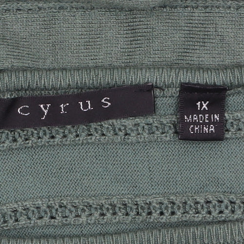 Cyrus Women Green 18 Plus Pullover Knit Jumper