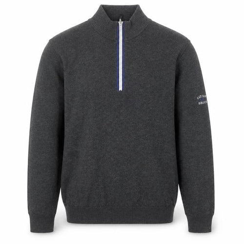 Cutter & Buck Men's Grey L 1/2 Zip High Neck Knit Jumper