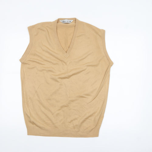 Berkertex Men’s Beige Cashmillon V-Neck Sleeveless Vest Jumper M