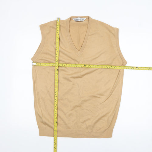 Berkertex Men’s Beige Cashmillon V-Neck Sleeveless Vest Jumper M