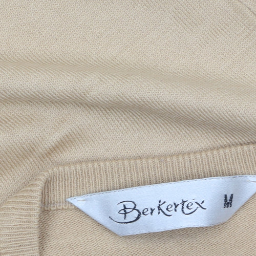 Berkertex Men’s Beige Cashmillon V-Neck Sleeveless Vest Jumper M