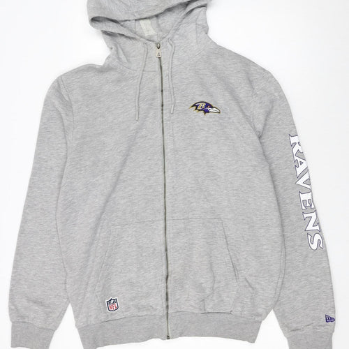 New Era Men’s Grey XL Full Zip Baltimore Ravens Hoodie