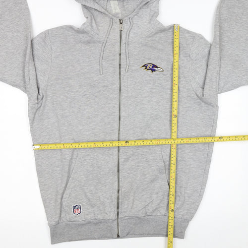 New Era Men’s Grey XL Full Zip Baltimore Ravens Hoodie