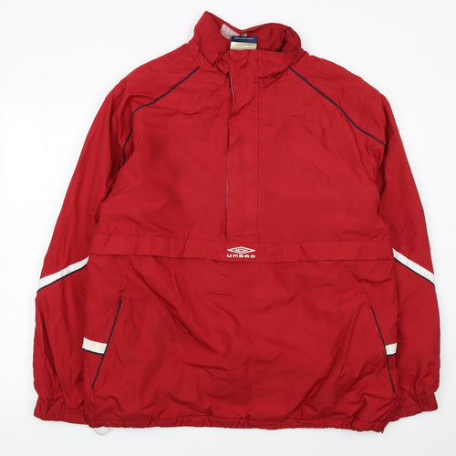 Umbro Men's Red L Windbreaker Jacket Reflective Sportswear