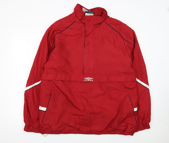 Umbro Men's Red L Windbreaker Jacket Reflective Sportswear