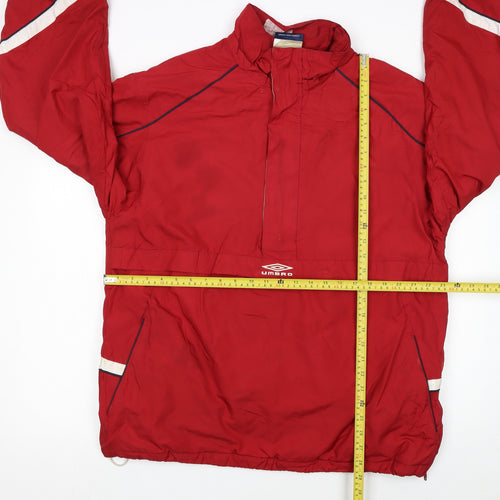 Umbro Men's Red L Windbreaker Jacket Reflective Sportswear
