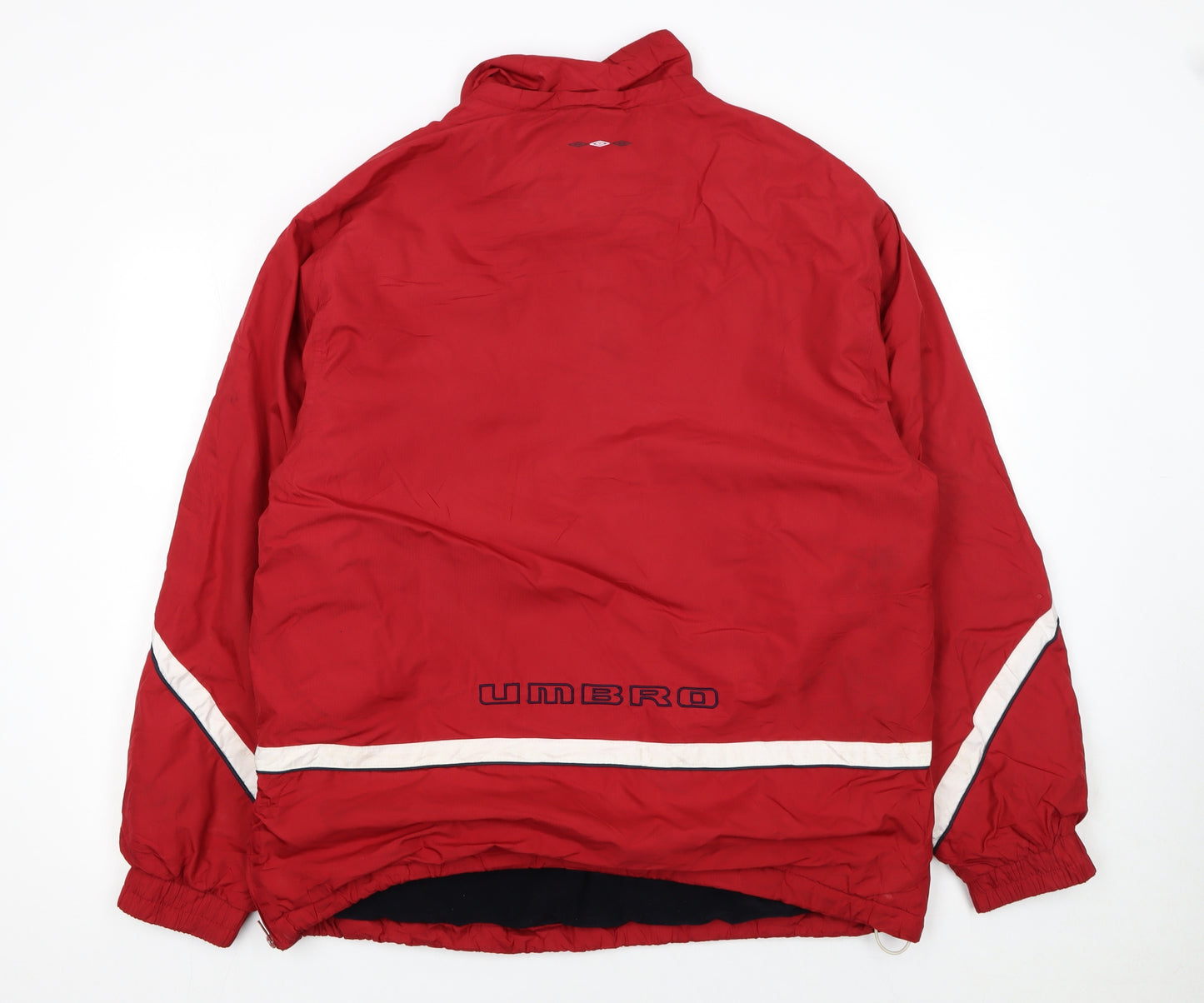 Umbro Men's Red L Windbreaker Jacket Reflective Sportswear