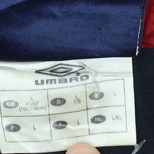 Umbro Men's Red L Windbreaker Jacket Reflective Sportswear