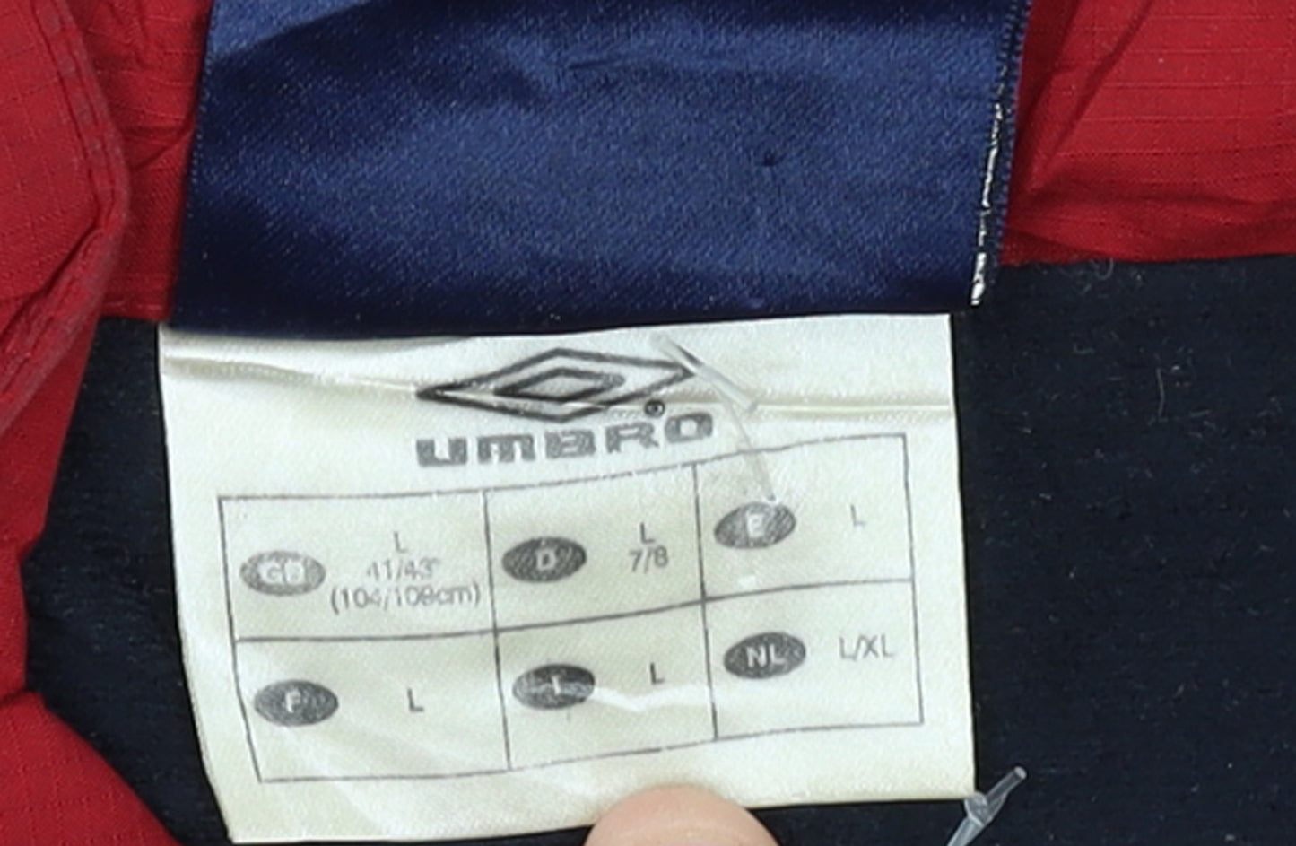 Umbro Men's Red L Windbreaker Jacket Reflective Sportswear