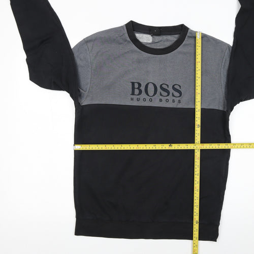 Hugo Boss Men's Grey & Black Logo Sweatshirt M Regular Fit