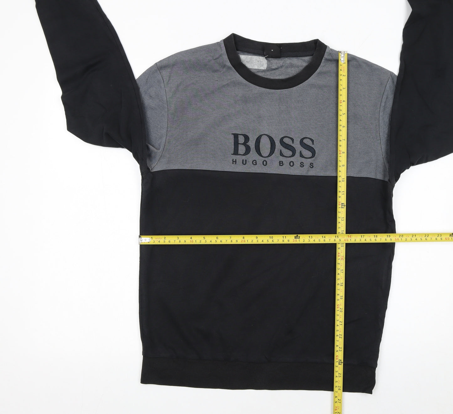 Hugo Boss Men's Grey & Black Logo Sweatshirt M Regular Fit