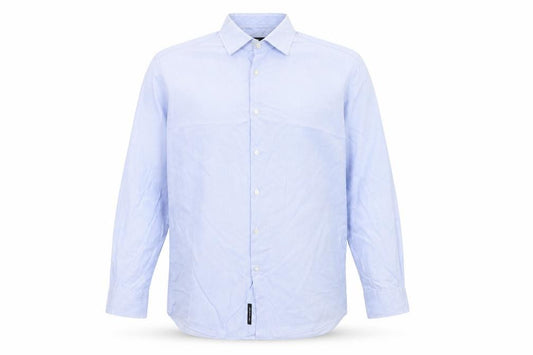 Front view of Hugo Boss Men's Blue Slim Fit Long Sleeve Button-Up Shirt 17.5in