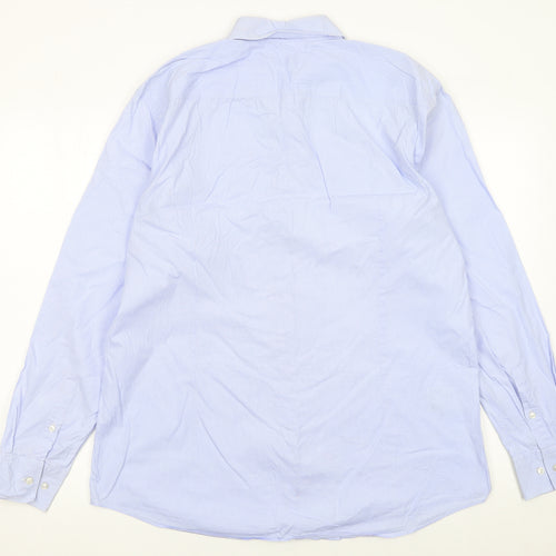 Hugo Boss Men's Blue Slim Fit Long Sleeve Button-Up Shirt 17.5in