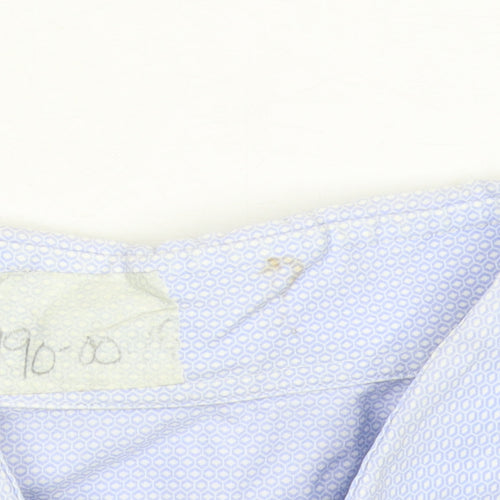 Hugo Boss Men's Blue Slim Fit Long Sleeve Button-Up Shirt 17.5in