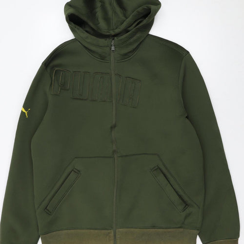 Puma Men’s Green Full Zip Hoodie Size M Regular Fit