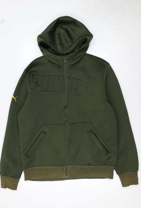 Puma Men’s Green Full Zip Hoodie Size M Regular Fit