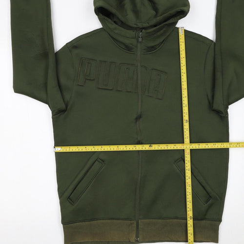 Puma Men’s Green Full Zip Hoodie Size M Regular Fit