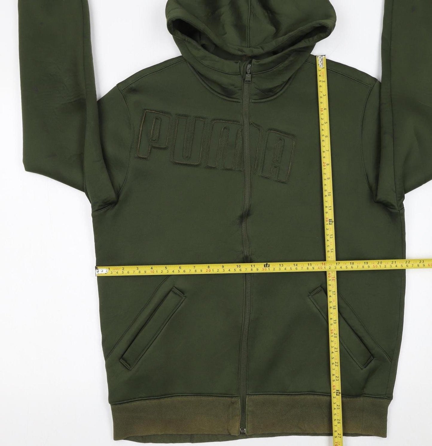 Puma Men’s Green Full Zip Hoodie Size M Regular Fit