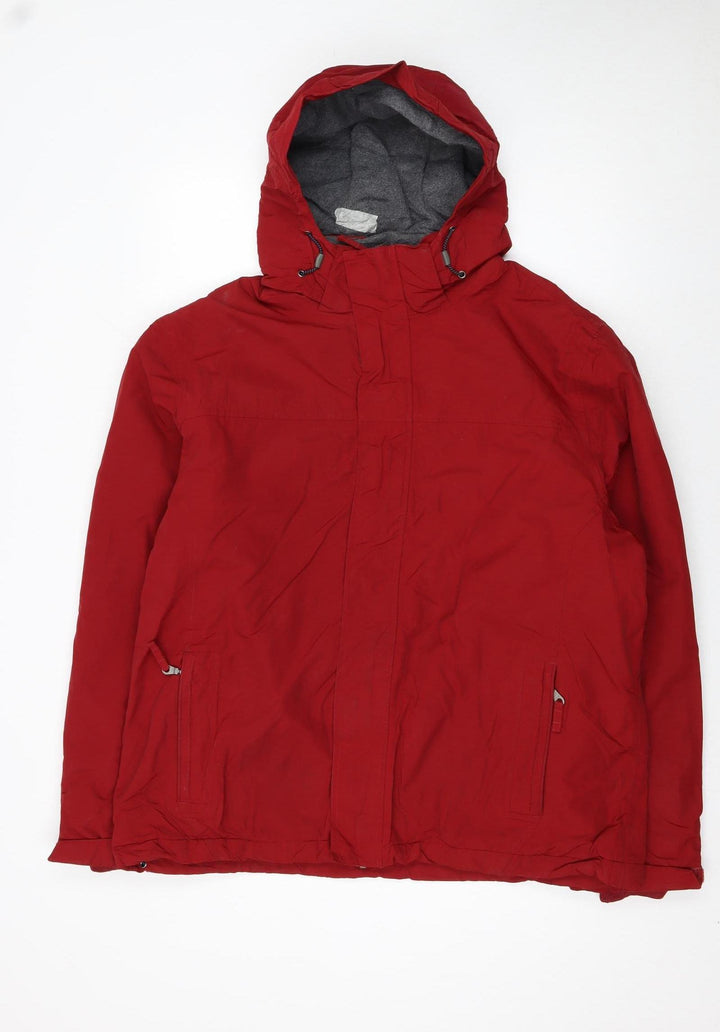 Lands' End Men's Red XL Full Zip Hooded Nylon Jackets