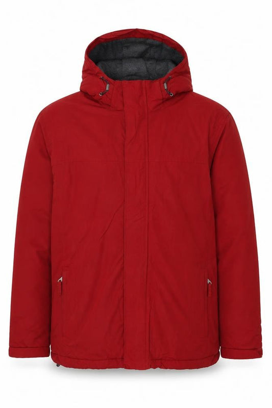 Front view of Lands' End Men's Red XL Full Zip Hooded Nylon Jackets