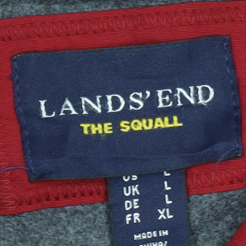 Lands' End Men's Red XL Full Zip Hooded Nylon Jackets