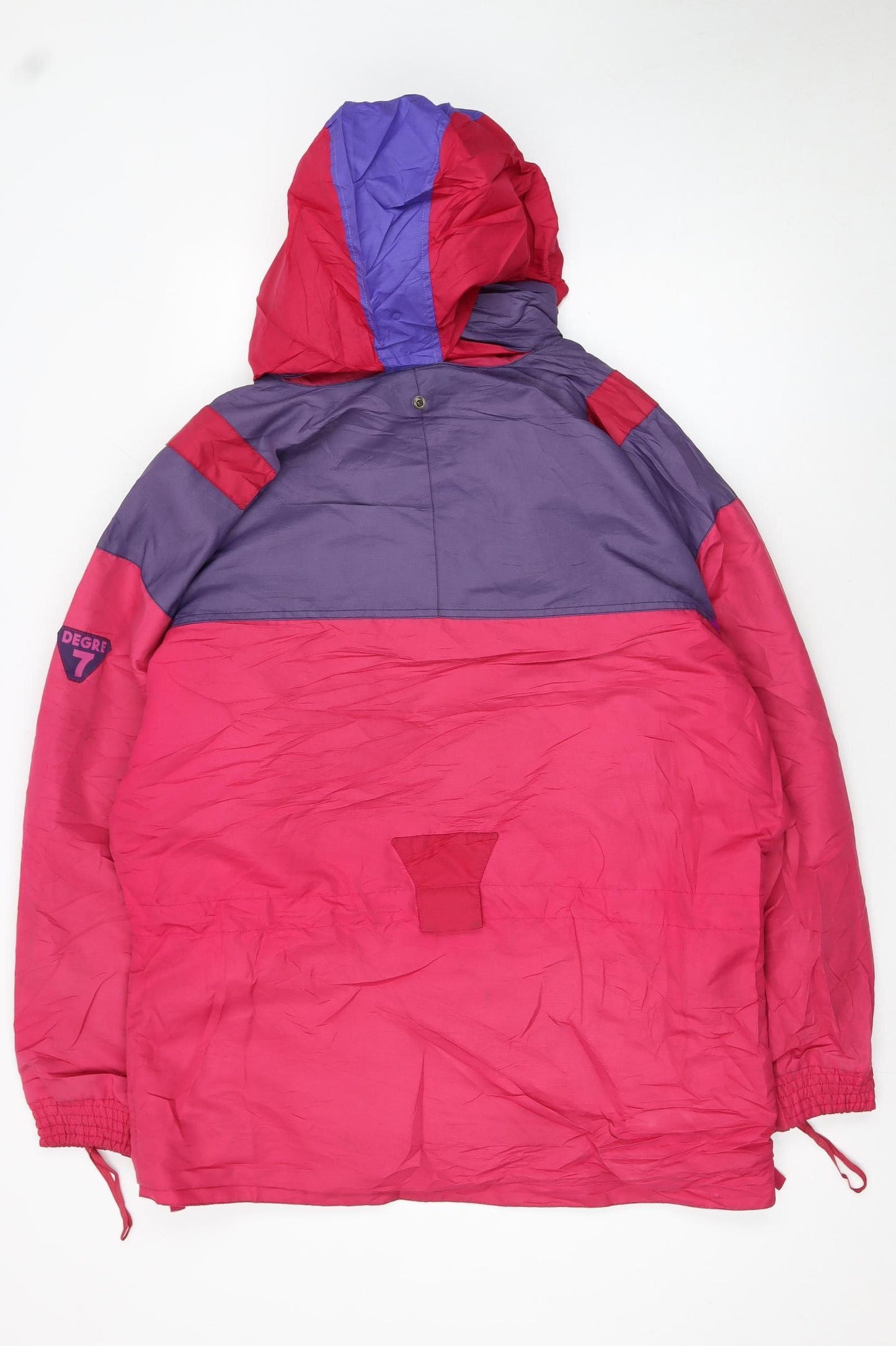 Degre 7 Women's Pink Purple Anorak Ski Jacket Size 10 Hooded Retro